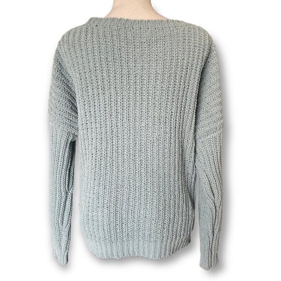 J.Jill Loose Knit, Dusty Blue/Teal Scoop-neck Oversize Sweater, Size XL - Picture 8 of 8